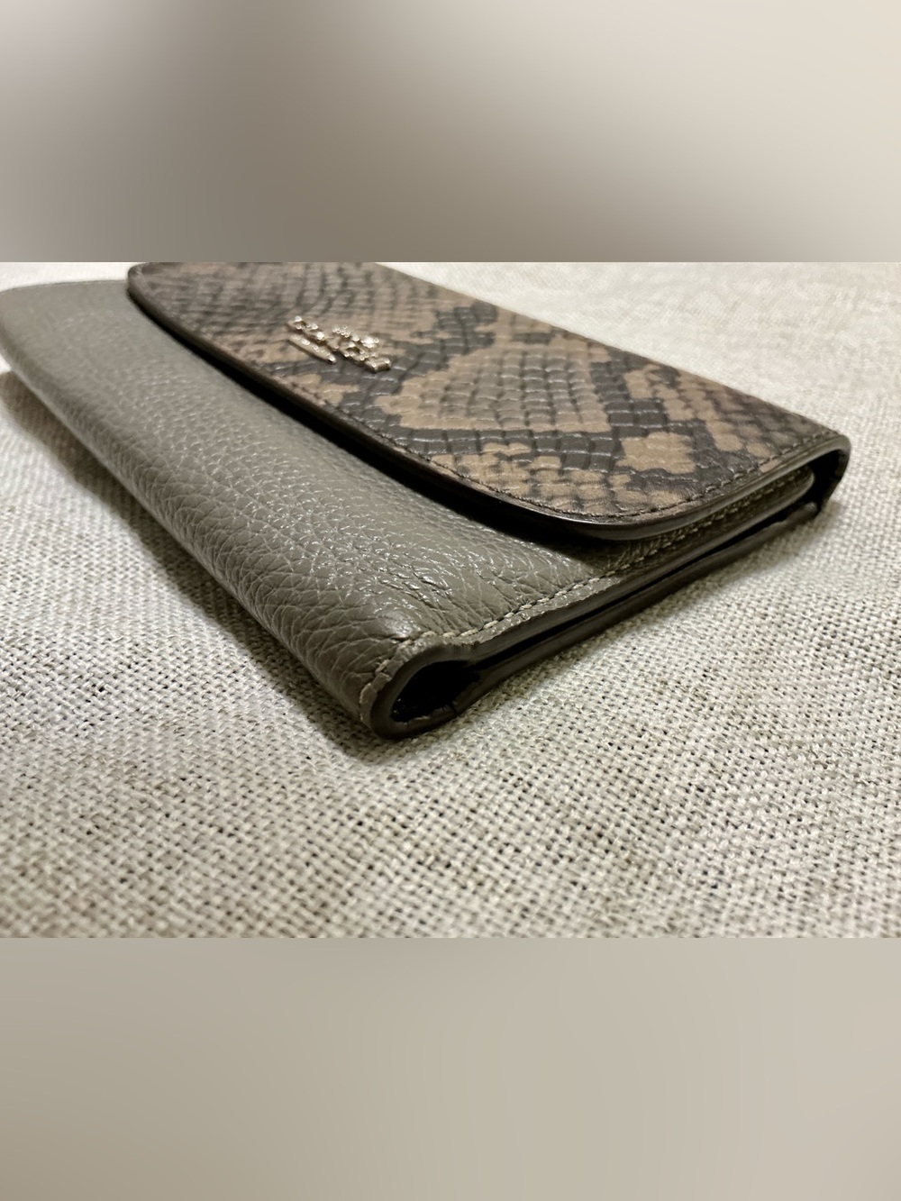 Coach Brown Snake-Print Leather Wallet - Picture 5 of 7